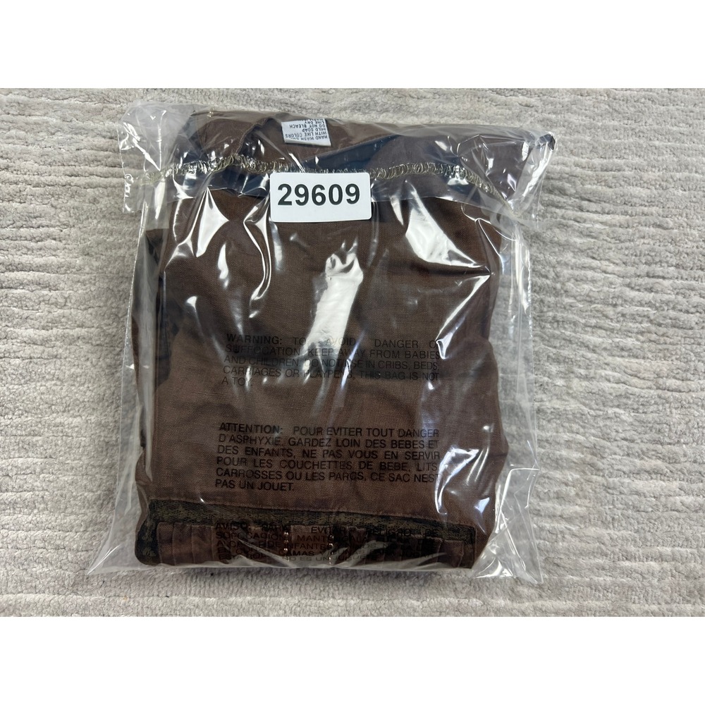 Carole Little Blouse Womens Large Brown 100% Linen Pintuck Beaded Short Sleeve - Picture 9 of 9